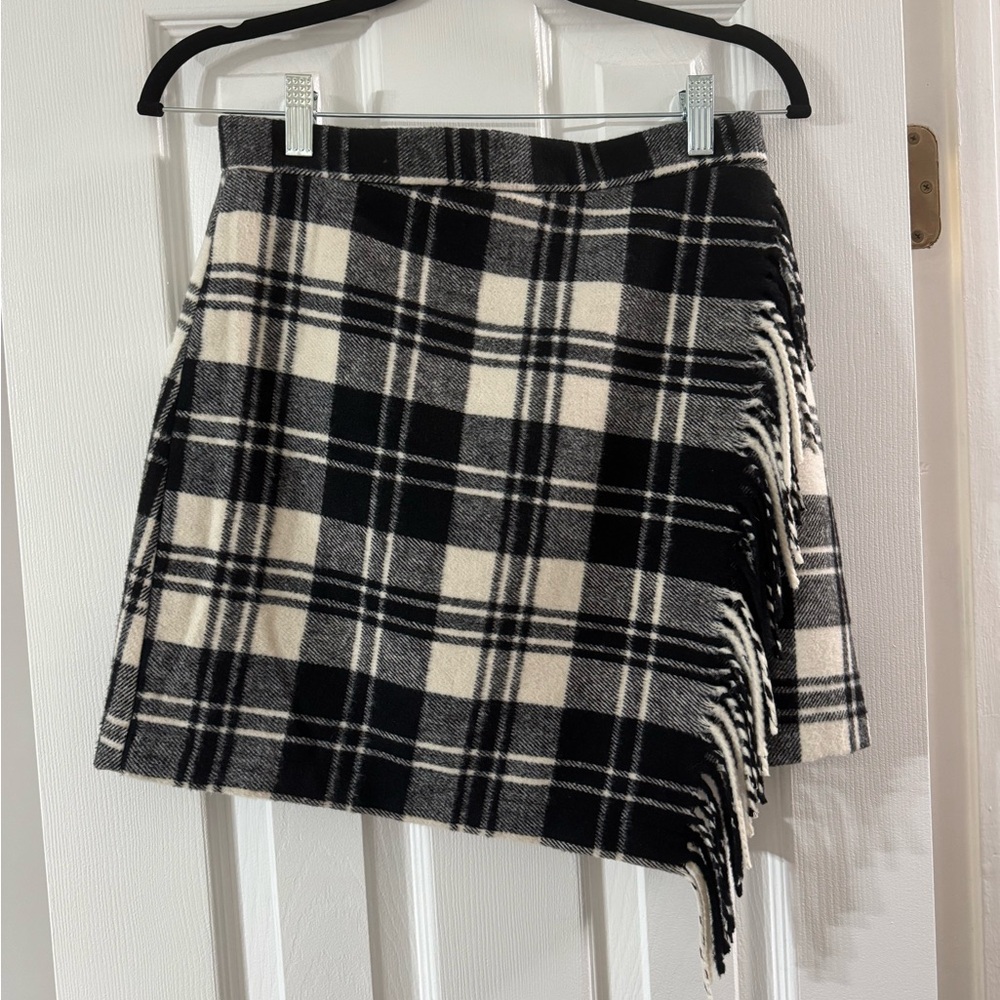 ANTONIO MELANI Plaid Fringe Skirt - Picture 3 of 7
